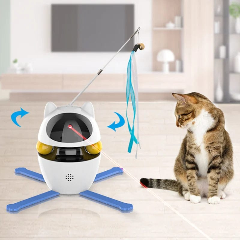 eprolo White Juguete Láser Interactivo para Gatos 4 en 1 | NOCTRYX
