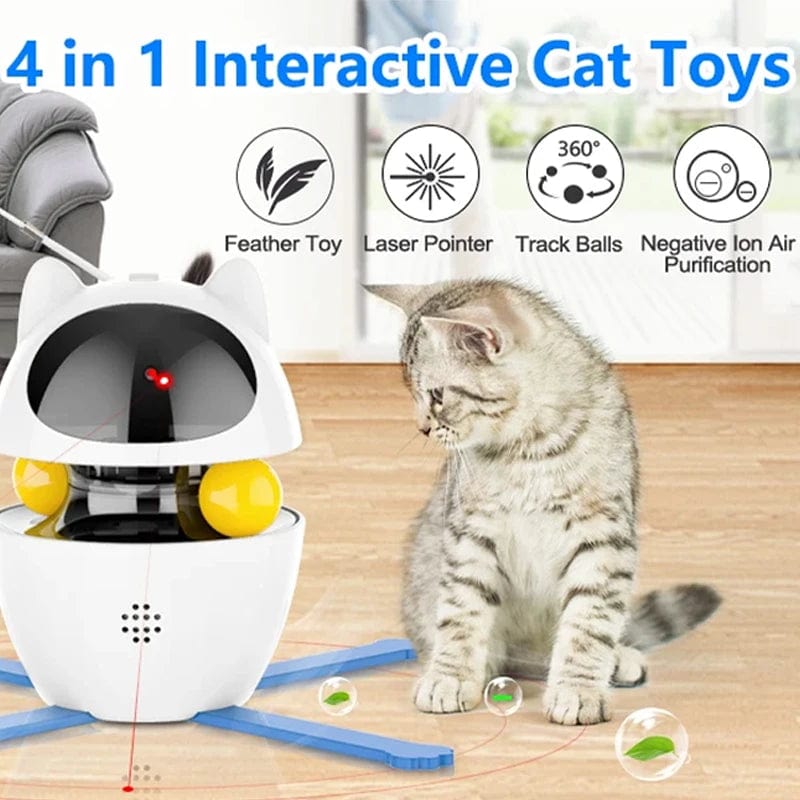 eprolo White Juguete Láser Interactivo para Gatos 4 en 1 | NOCTRYX