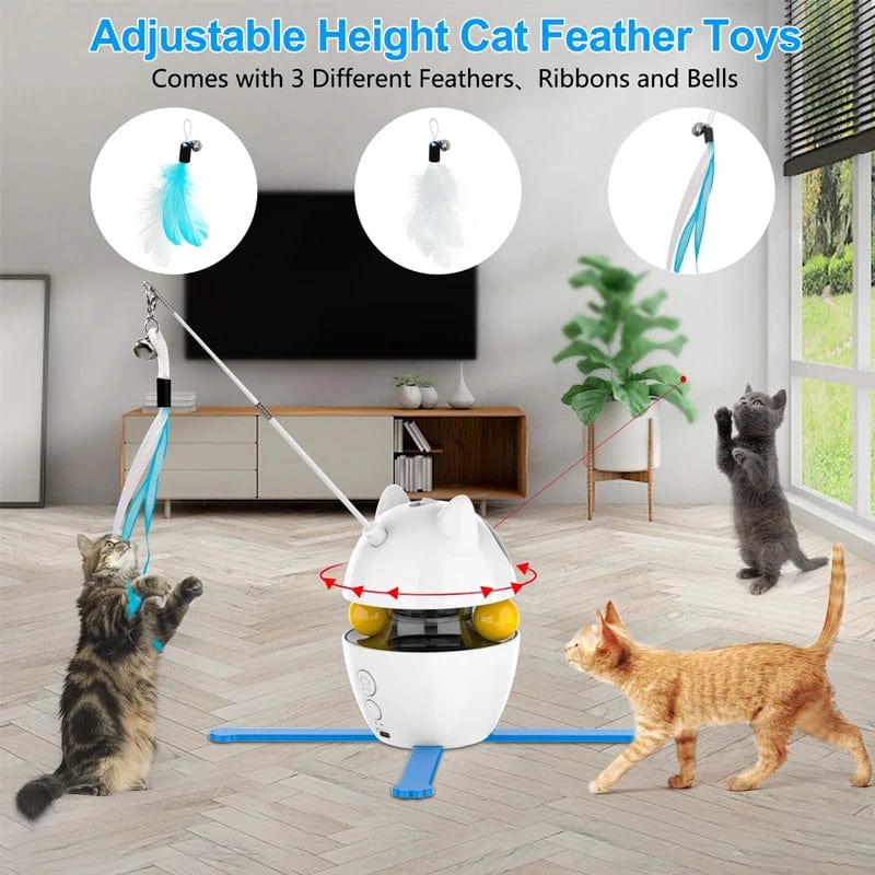 eprolo White Juguete Láser Interactivo para Gatos 4 en 1 | NOCTRYX