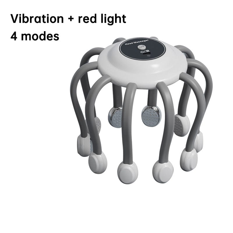 eprolo White standard Head Massager Vibration Relaxation Sleep Scalp Stress Relax Electric Octopus Head Massager
