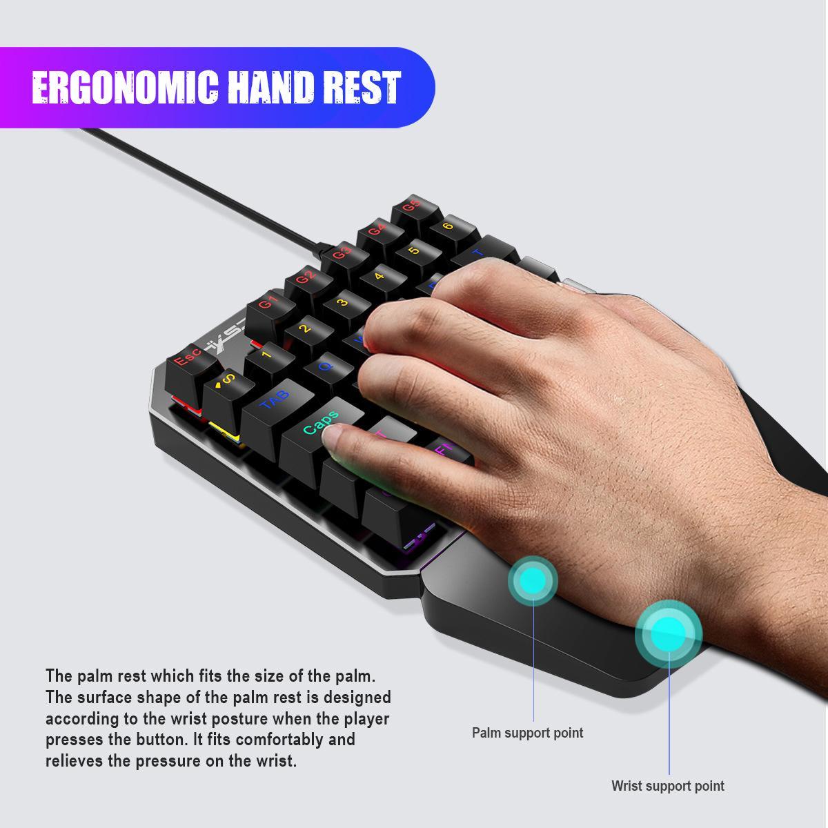 Mini Keyboard de 35 teclas compacto para gaming y productividad.