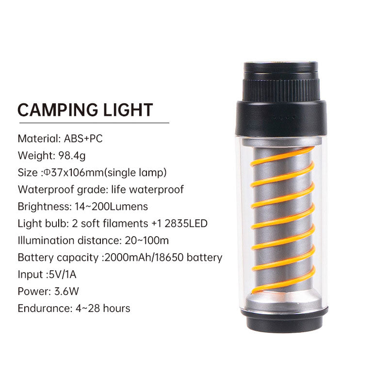 Lámpara de Camping Portátil | Luz Nocturna Recargable con Trípode