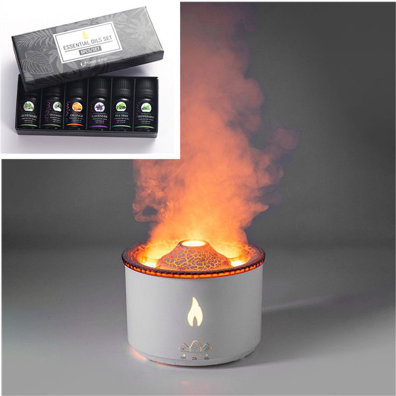 Máquina de Aromaterapia con Efecto Volcán  Lámpara de Llama & Difusor de Aceites