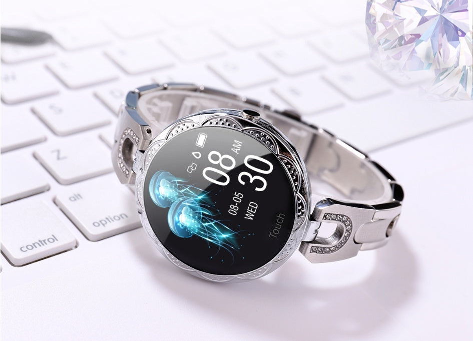 Smartwatch para Mujeres. Resistente al Agua, Monitor de Frecuencia Cardíaca y Diseño muy Elegante