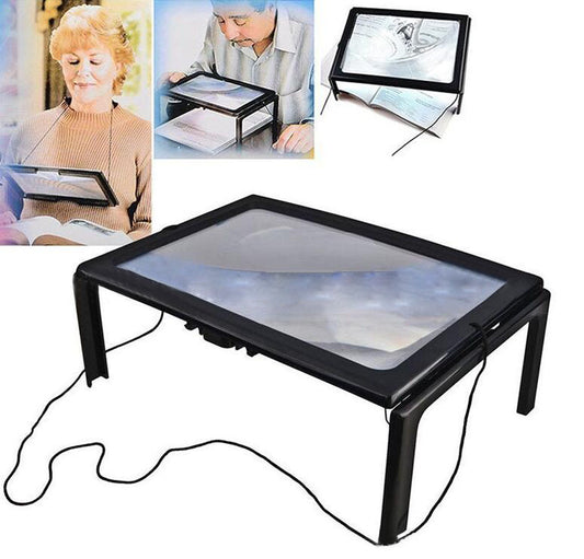 Lupa de Escritorio A4 con 4 Luces LED – Lectura Clara y Sin Esfuerzo