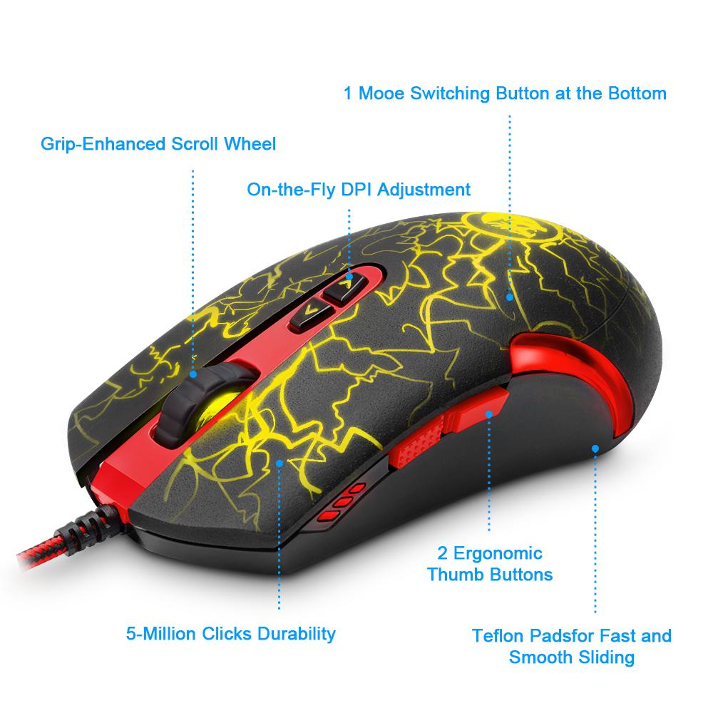 Redragon Gaming Mouse | 6400DPI | 7 Botones Programables | RGB & 4 Velocidades