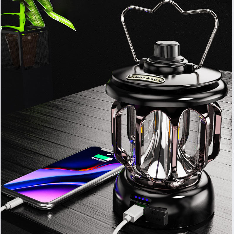 Lámpara LED Retro para Camping | Recargable con Batería de Larga Duración