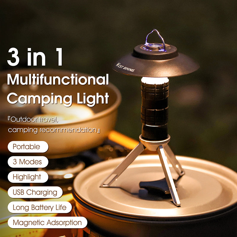 Lámpara de Camping Tipo Faro | LED Portátil con Succión Magnética para Emergencias