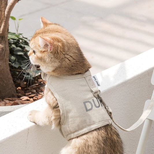 Arnés Ajustable para Gatos y Perros | Arnés de Pecho y Espalda con Correa de Tracción
