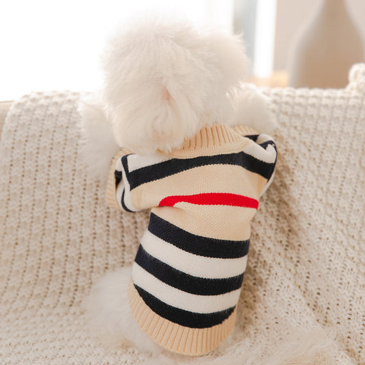 Suéter de Punto a Rayas para Perros Pequeños y Medianos | Cardigan de Otoño e Invierno