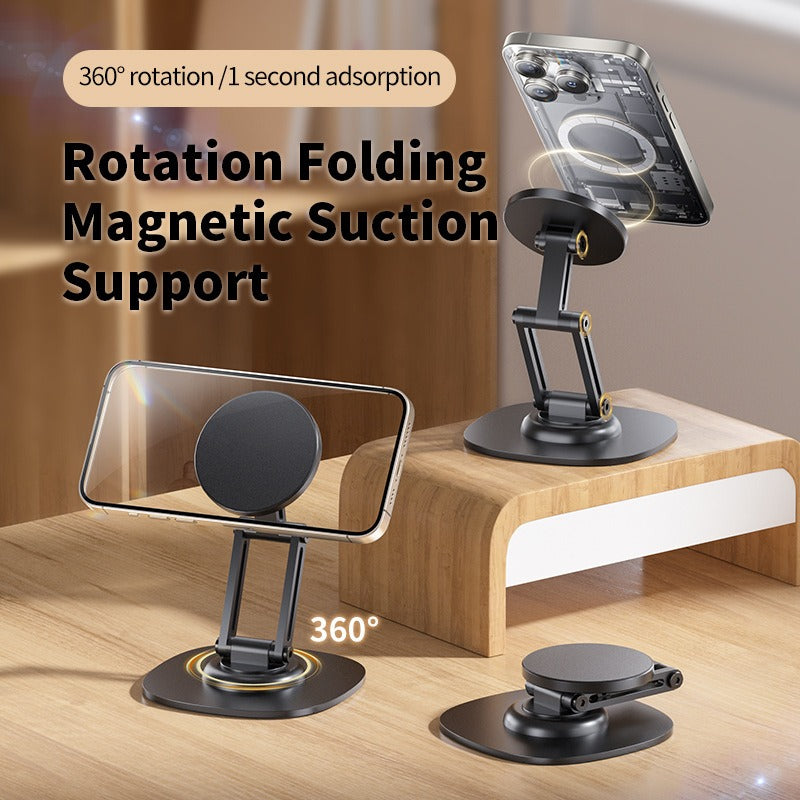 Soporte Magnético Plegable 360° para Teléfono  Rotación Total y Compatibilidad MagSafe