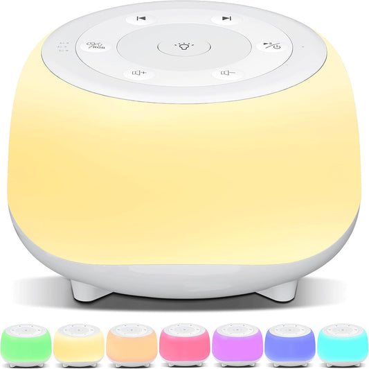 Máquina de Sonido Portátil con Luz Nocturna y Altavoz  Relajación y Sueño Tranquilo para toda persona.