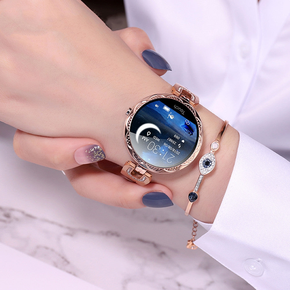 Smartwatch para Mujeres. Resistente al Agua, Monitor de Frecuencia Cardíaca y Diseño muy Elegante