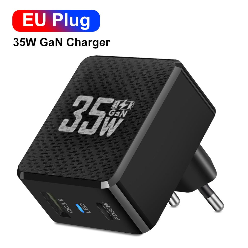 Cargador Rápido GaN35W QC3.0: Tecnología de Nitruro de Galio para Carga Eficiente