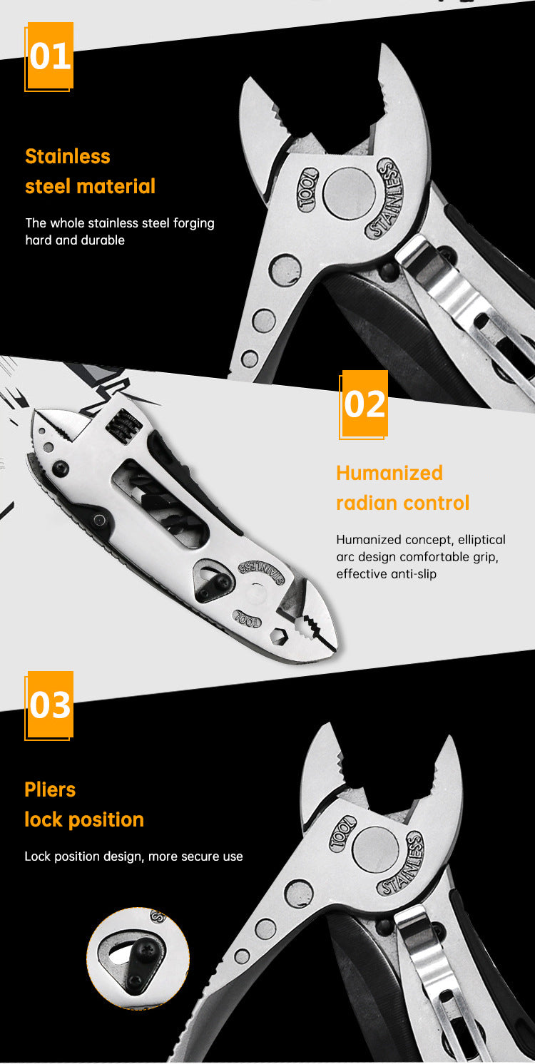 Alicate Multifuncional para Camping | Herramienta de Montañismo con Llave Ajustable