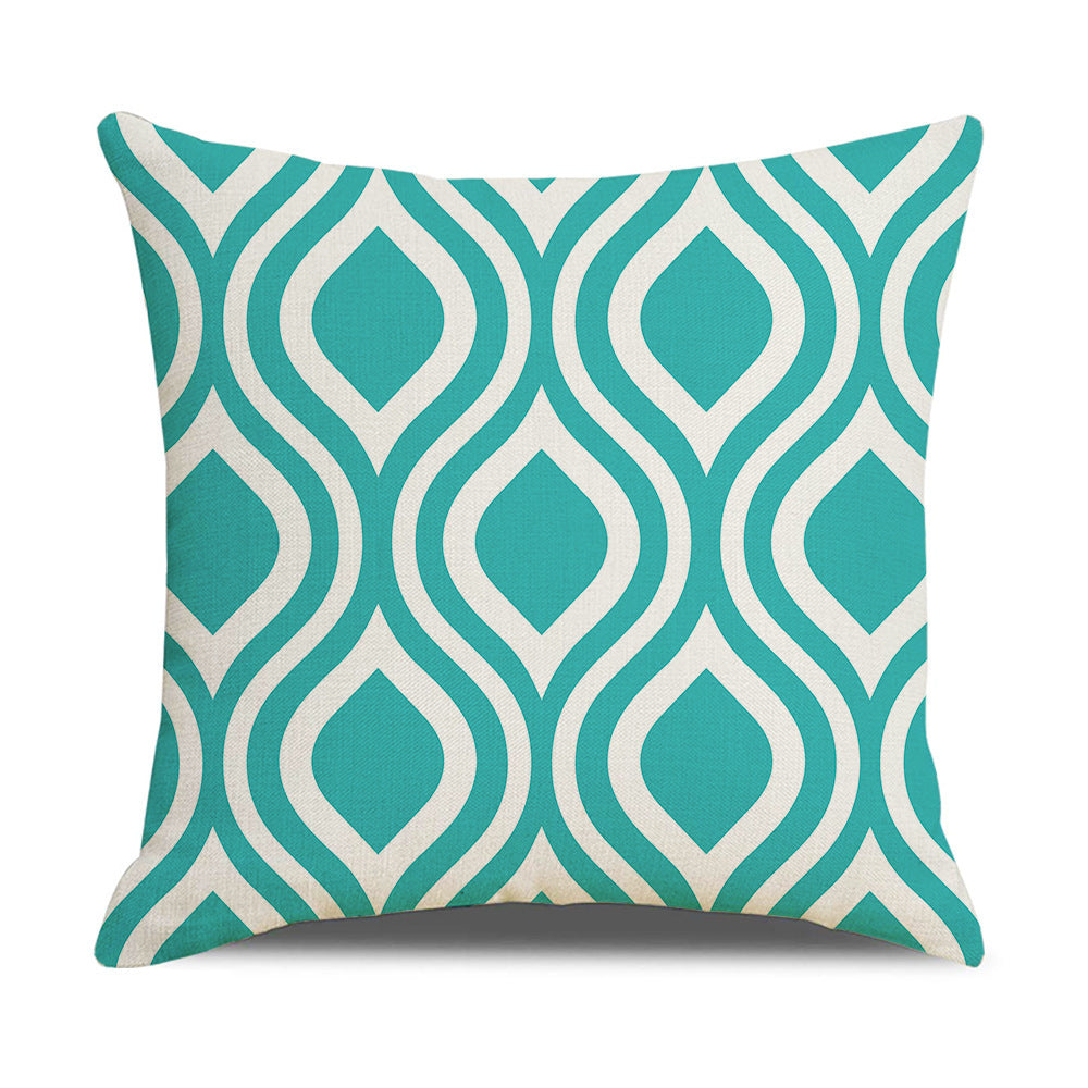Funda de Almohada de Lino  Diseño Geométrico, Estilo Moderno y Confort Premium. Hermosas.