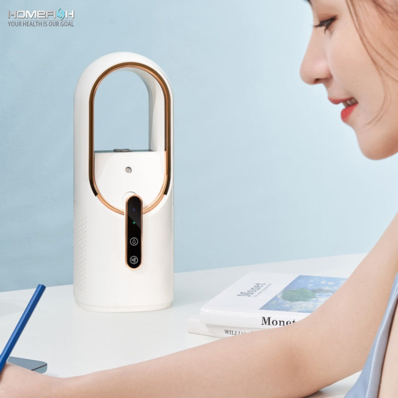 HOMEFISH F6  Ventilador de Escritorio con Spray, Humidificación y Refrigeración Portátil