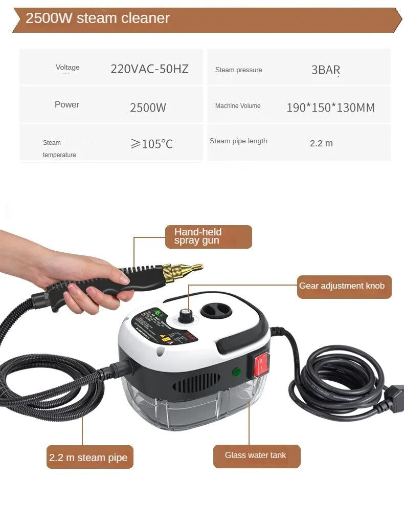 Limpiador a Vapor de Alta Temperatura, Eliminación de Grasa y Suciedad en Cocinas y Aire Acondicionado