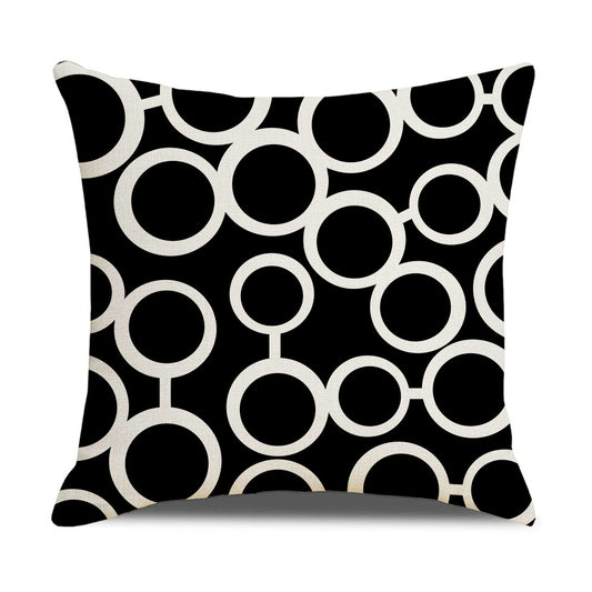 Funda de Almohada de Lino  Diseño Geométrico, Estilo Moderno y Confort Premium. Hermosas.