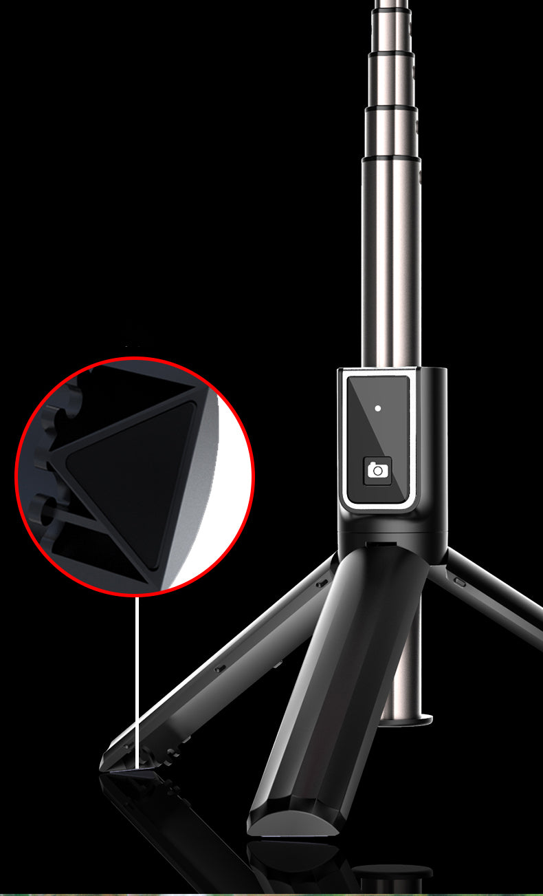 Selfie Stick P40D con Luz de Relleno de 6 Pulgadas: Portátil, Estable y Perfecto para Streaming