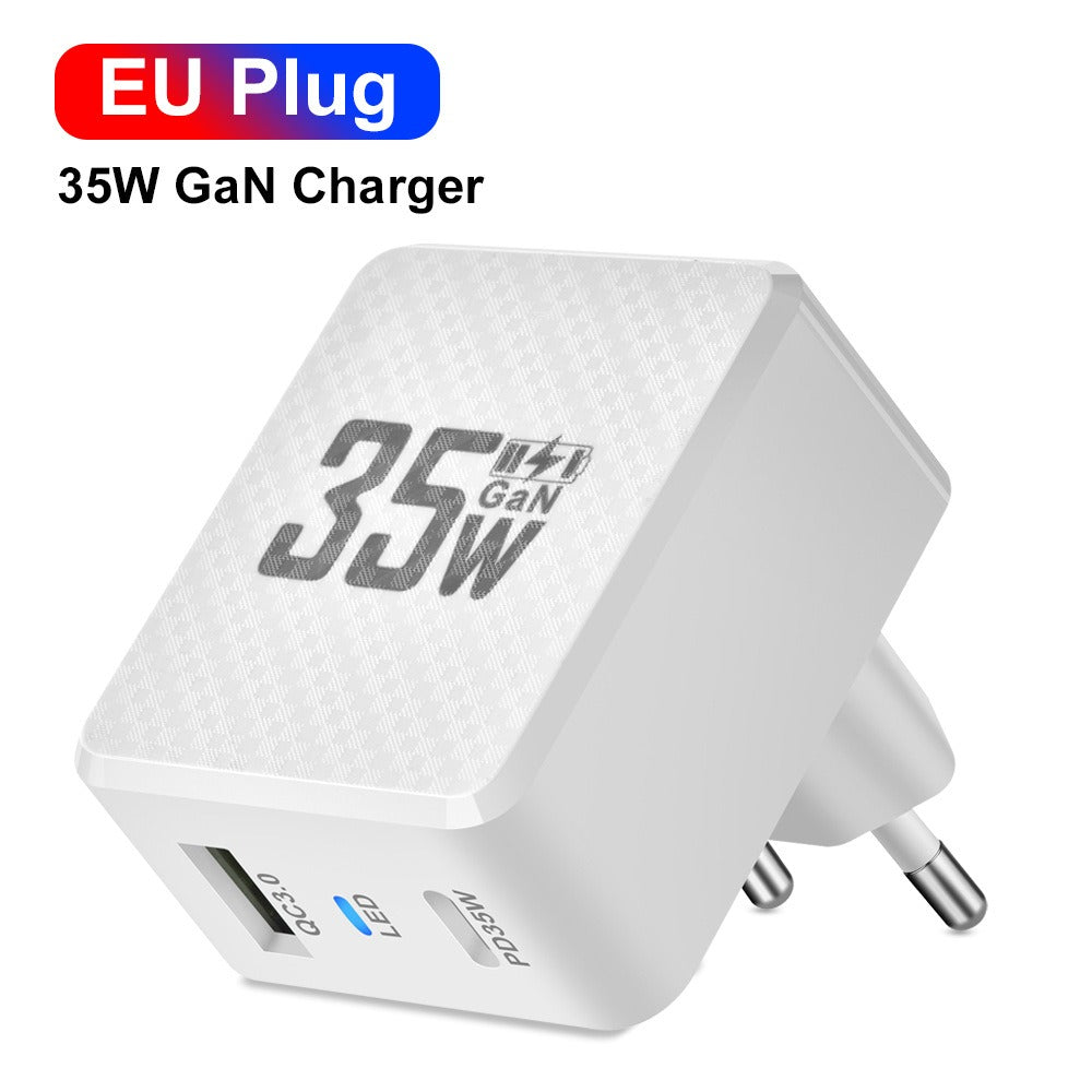 Cargador Rápido GaN35W QC3.0: Tecnología de Nitruro de Galio para Carga Eficiente