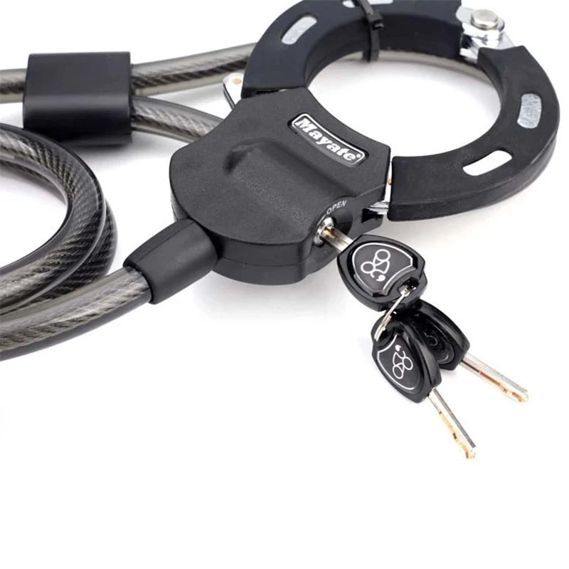 Candado de seguridad resistente para scooters, bicicletas y cochecitos, color negro, con revestimiento ABS de alta tecnología. Candado ideal para scooters eléctricos y motocicletas.