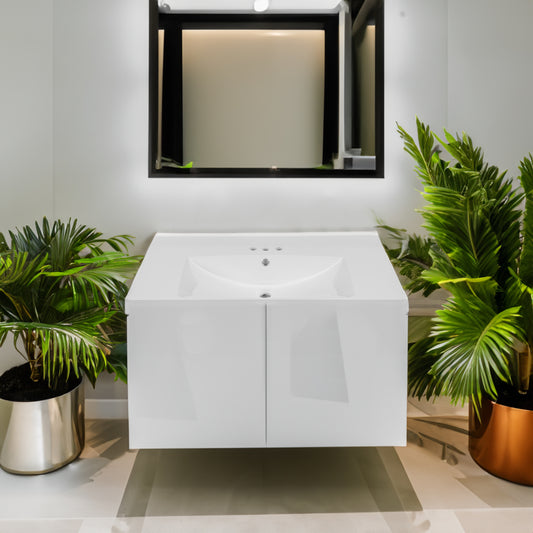 Encimera de Baño de 36" con Lavabo Blanco | Diseño de Cerámica muy elegante.
