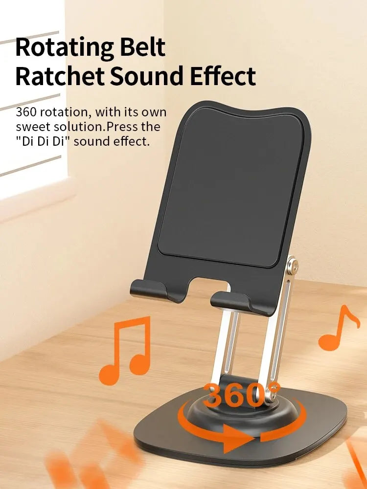 Soporte Plegable y Giratorio 360° para Teléfono y Tablet  Ajustable y Multifuncional