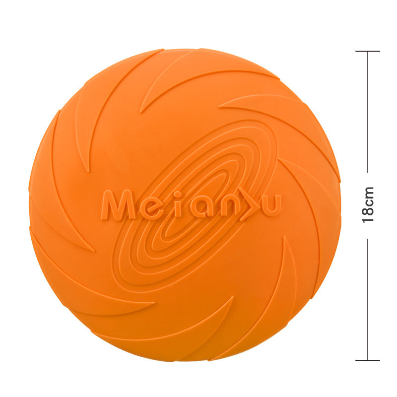 Frisbee juguete diseñado para perros, ideal para juegos de lanzamiento y recuperación.