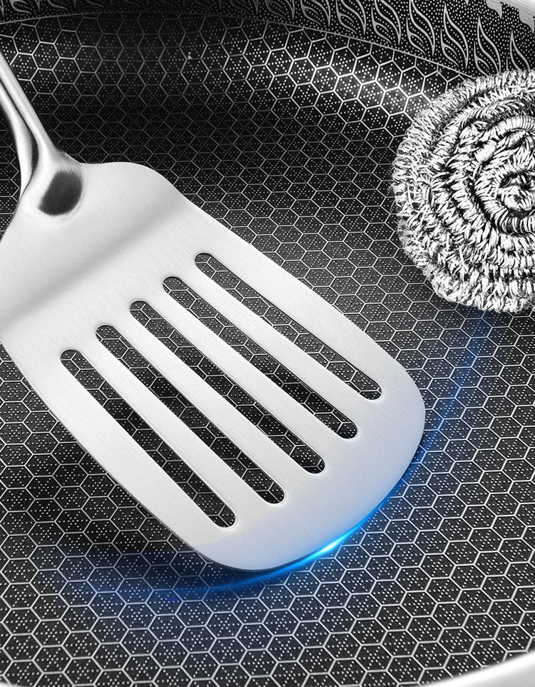 Sartén Antiadherente de Acero Inoxidable 304 | Diseño Honeycomb para Cocción Uniforme