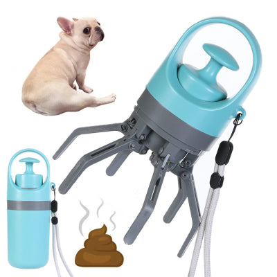 Recogedor de Desechos para Perros | Pala con Garras y Dispensador de Bolsas Integrado