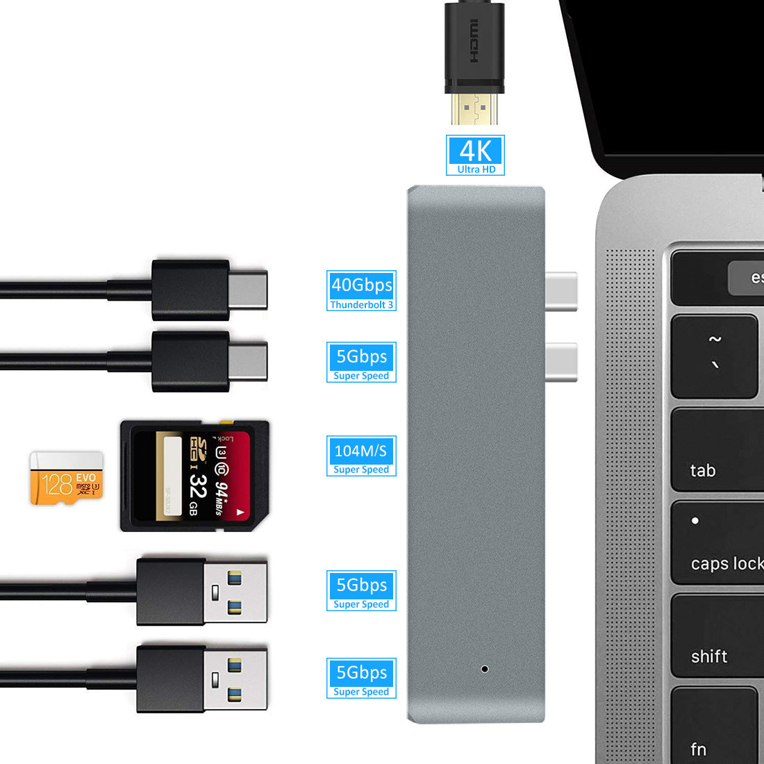 ✨ 7-en-1 Hub USB-C  HDMI 4K  Expansión Inteligente ✨