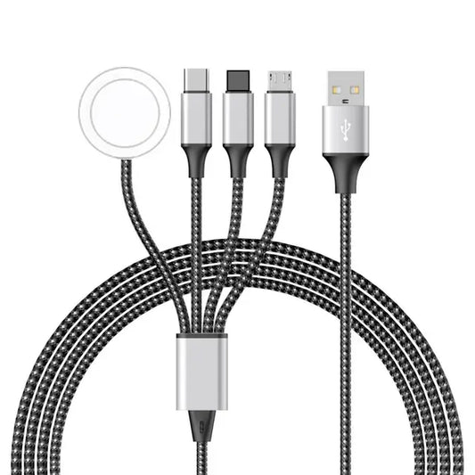 Cable Multifuncional 4 en 1 – Carga Inalámbrica y Conexiones Todo en Uno