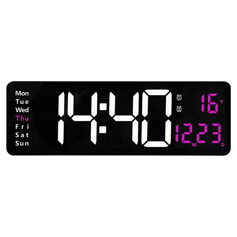 Reloj Digital de Pared LED Grande de 13/16 Pulgadas – Control Remoto y Funciones Completas