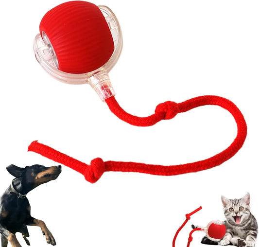 Bola Automática Antimordeduras para Gatos: Juguete Interactivo con Cuerda para Diversión y Alivio del Estrés