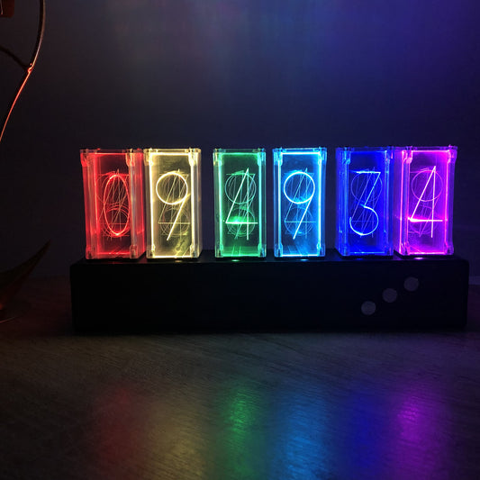 Reloj Digital Nixie Tube  Iluminación LED & Diseño Retro Moderno