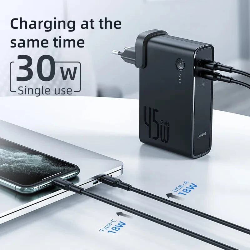 eprolo Baseus GaN Power Bank Charger 10000mAh 45W USB C PD Fast Charging 2 in 1 Charger & Battery as One ForiP 11 Pro Laptop ForXiaomi