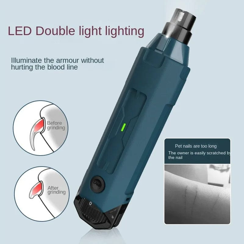 eprolo Blue Cortauñas Eléctrico para Mascotas – Recorte y Pulido Suave y Preciso | NOCTRYX
