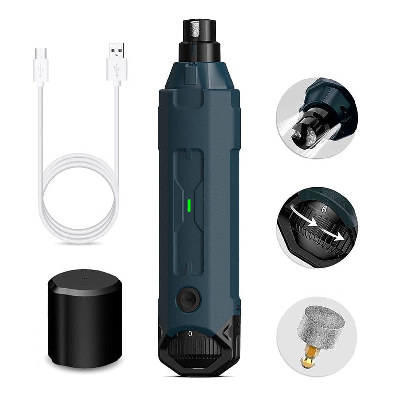 eprolo Blue Cortauñas Eléctrico para Mascotas – Recorte y Pulido Suave y Preciso | NOCTRYX