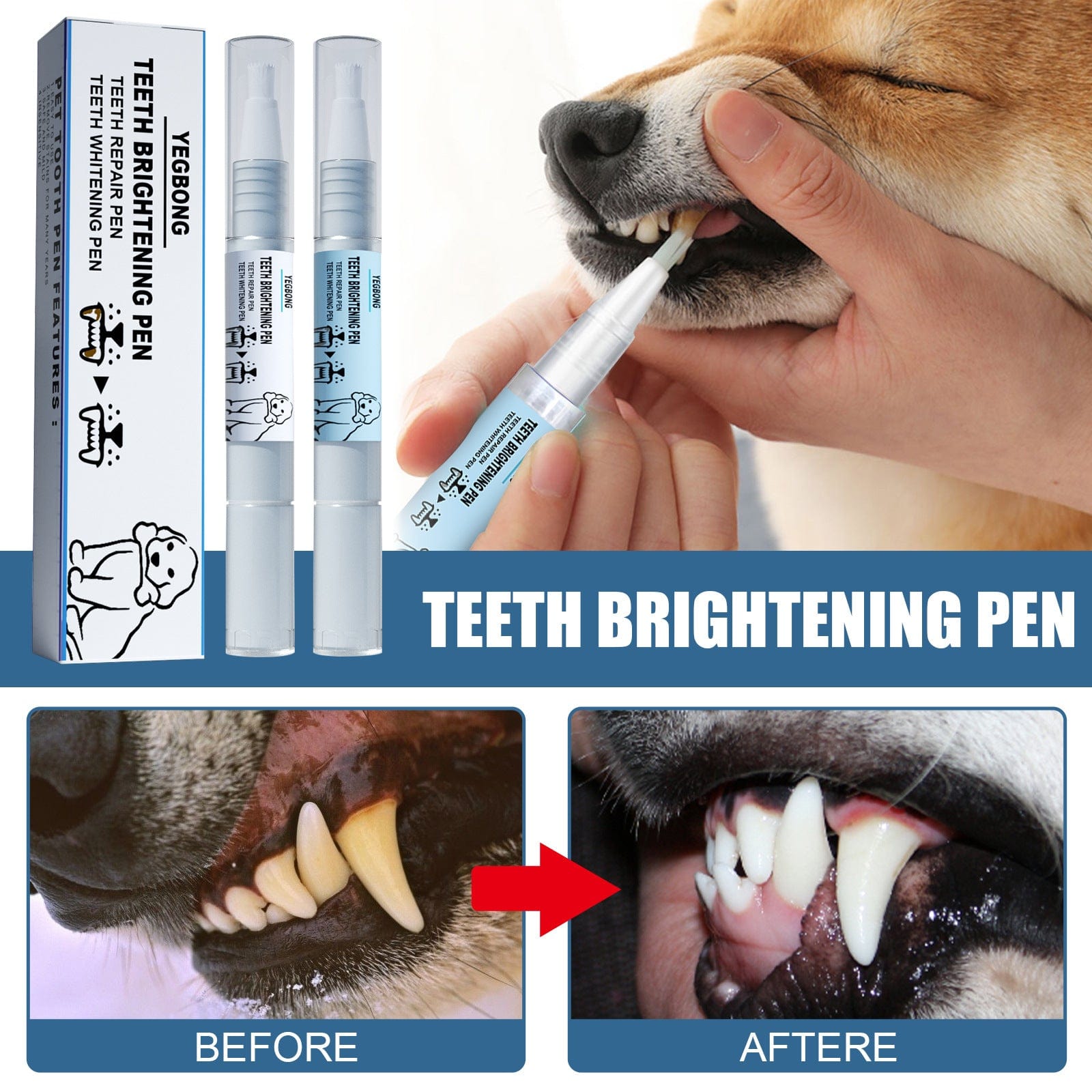 eprolo Pet Toothbrush Lápiz de Limpieza Dental para Mascotas 🦷🐶🐱 | NOCTRYX