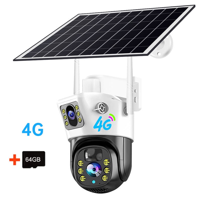 eprolo seguridad personal avanzada 4G  Camera  +64 GB Card Cámara de Seguridad pro Solar 4G con Doble Lente y Panel Solar – Cámara de 4MP para Hogar | Noctryx