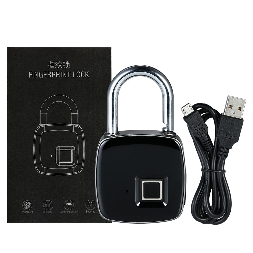 eprolo seguridad personal avanzada Black Candado de Huella Dactilar – IP65, Antirrobo para Puertas, Equipaje y Maleteros | Noctryx