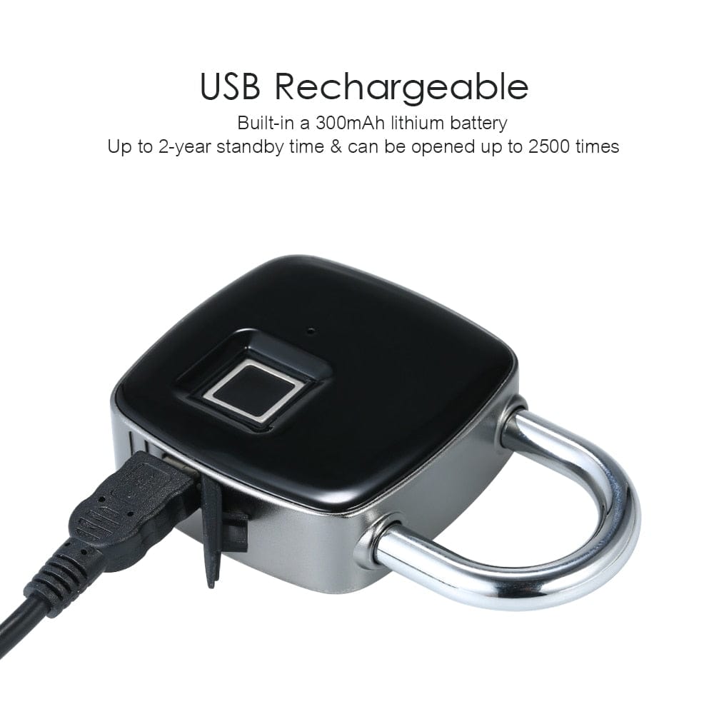 eprolo seguridad personal avanzada Black Candado de Huella Dactilar – IP65, Antirrobo para Puertas, Equipaje y Maleteros | Noctryx