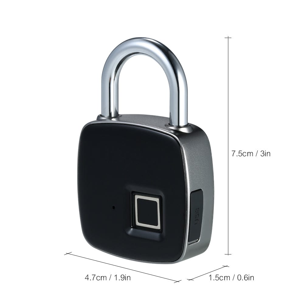eprolo seguridad personal avanzada Black Candado de Huella Dactilar – IP65, Antirrobo para Puertas, Equipaje y Maleteros | Noctryx