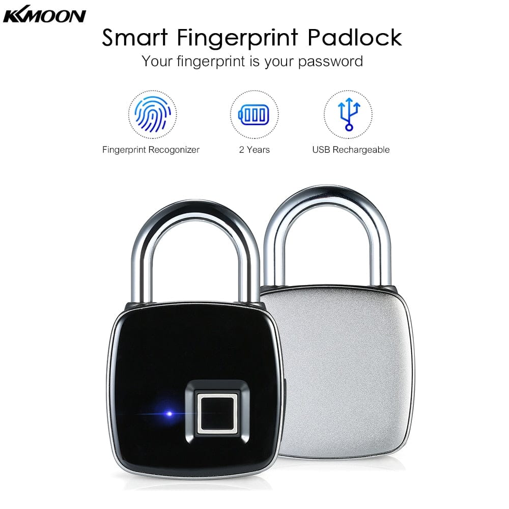eprolo seguridad personal avanzada Black Candado de Huella Dactilar – IP65, Antirrobo para Puertas, Equipaje y Maleteros | Noctryx