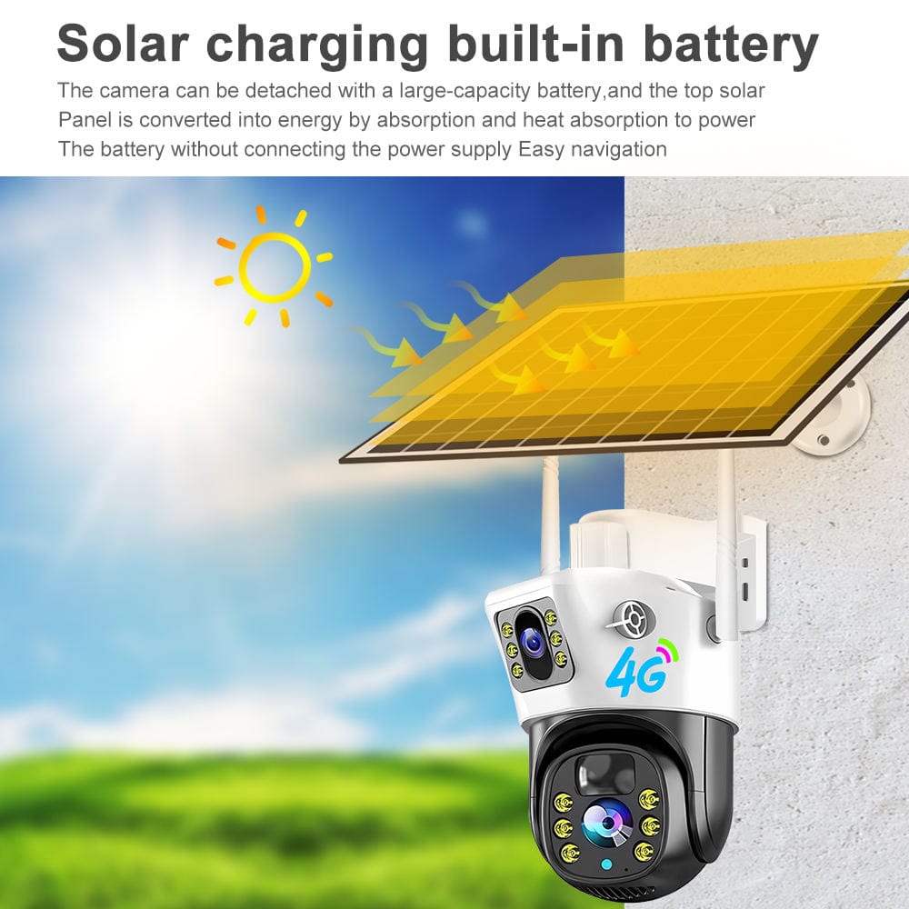 eprolo seguridad personal avanzada Cámara de Seguridad pro Solar 4G con Doble Lente y Panel Solar – Cámara de 4MP para Hogar | Noctryx