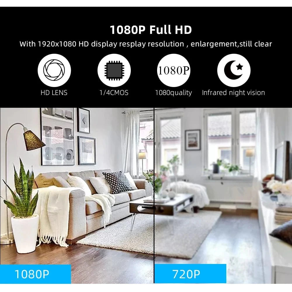 eprolo seguridad personal avanzada Cámara Mini WiFi 1080P – Detección de Movimiento, Monitor para Bebés | Noctryx
