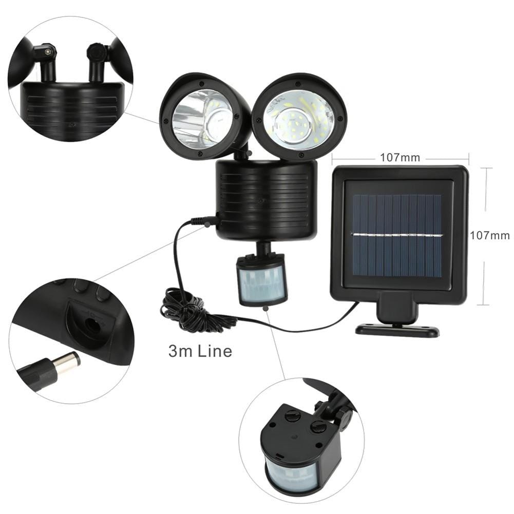 eprolo seguridad personal avanzada Lámpara de Seguridad Solar LED con Sensor PIR para Exterior | Noctryx