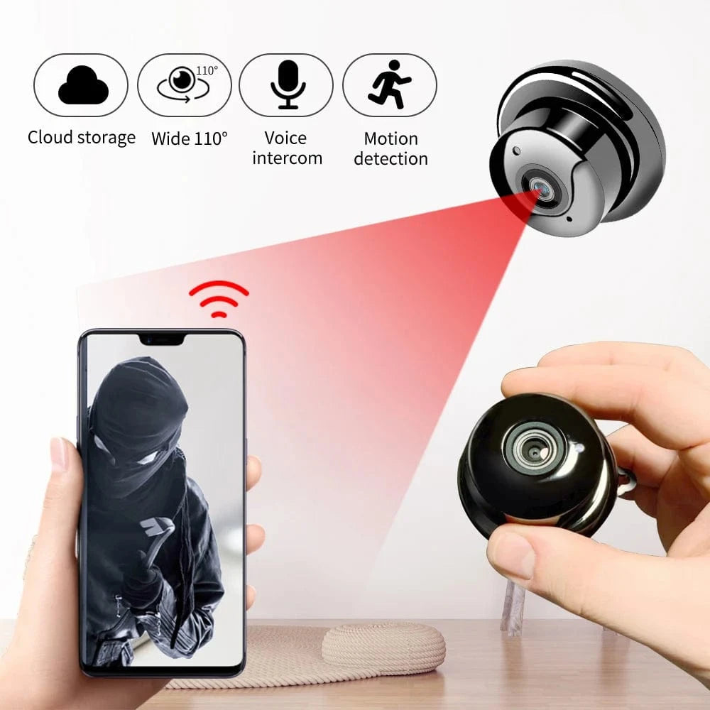 eprolo seguridad personal avanzada Lighting Cam / EU Plug Cámara Mini WiFi 1080P – Detección de Movimiento, Monitor para Bebés | Noctryx