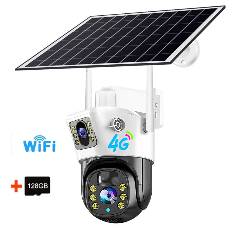 eprolo seguridad personal avanzada WiFi  Camera +128GB Card Cámara de Seguridad pro Solar 4G con Doble Lente y Panel Solar – Cámara de 4MP para Hogar | Noctryx